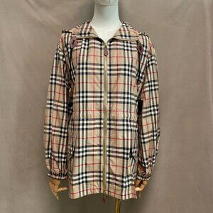 Burberry Plaid Pattern Outerwear Jacket Women Beige Jackets & Coats